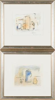 Egon Meuronen, a set of two watercolours, signed and dated -90 -92.