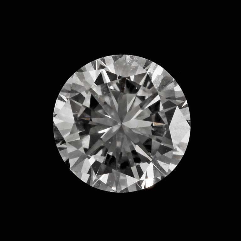 A brilliant cut diamond, 0.75 cts.