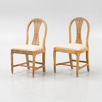 Eight Gustavian Chairs, around 1800.