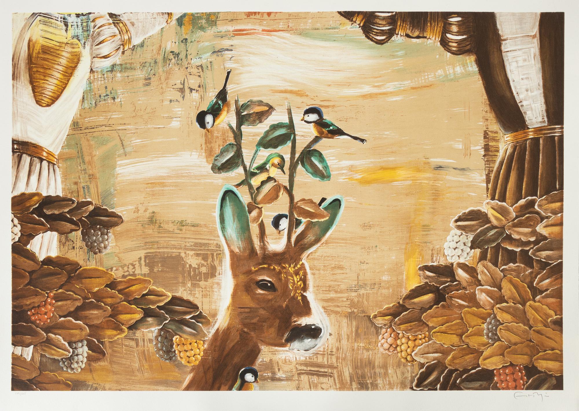 Ernst Billgren, färglitografi, signerad  179/225.