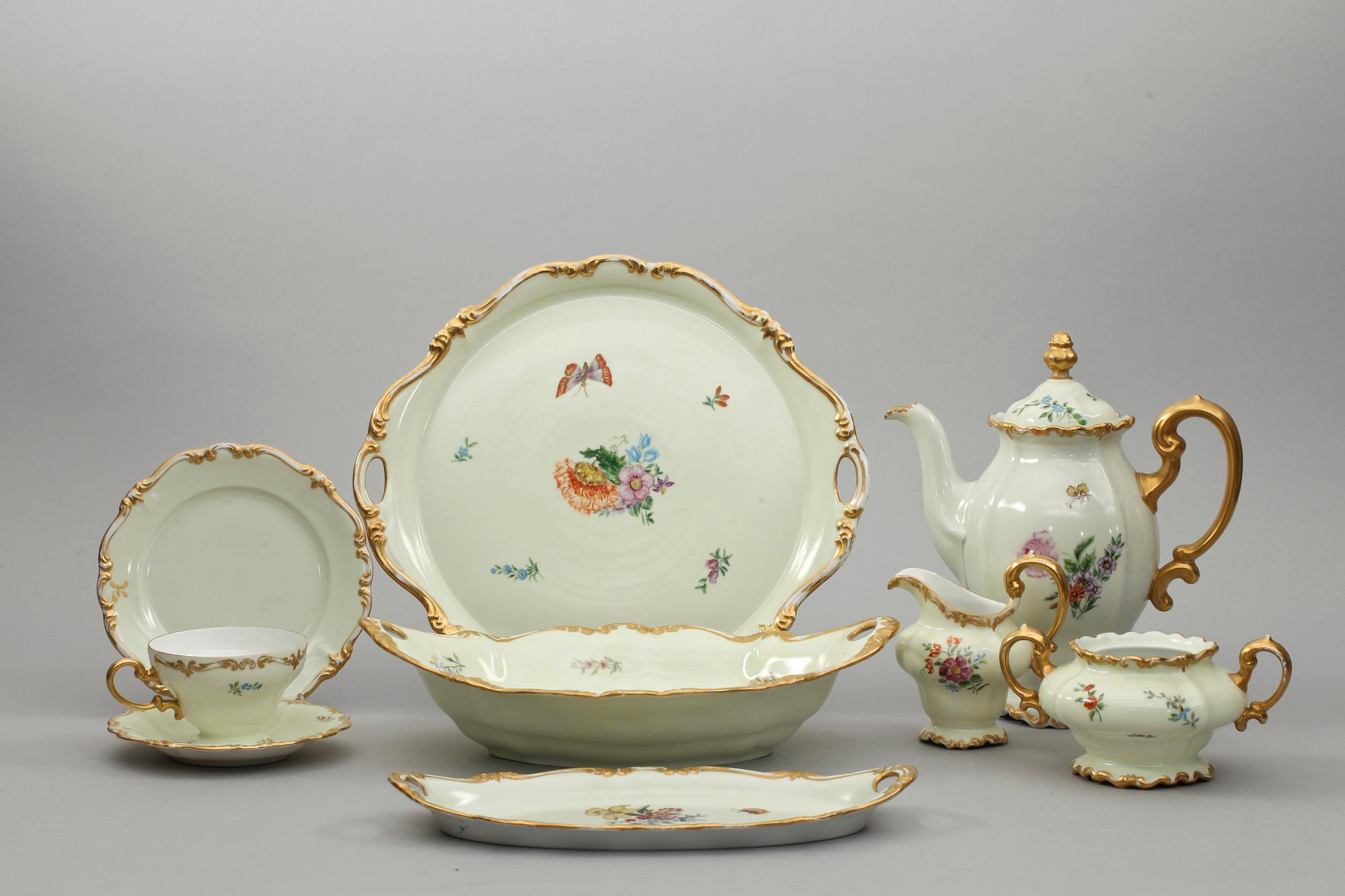 KAFFESERVIS, 32 delar, porslin, "Pompadour", Rosenthal.