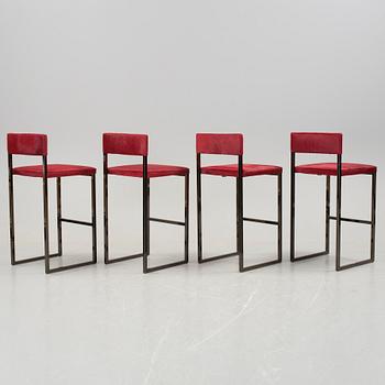 Four Minotti bar stools, Italy.