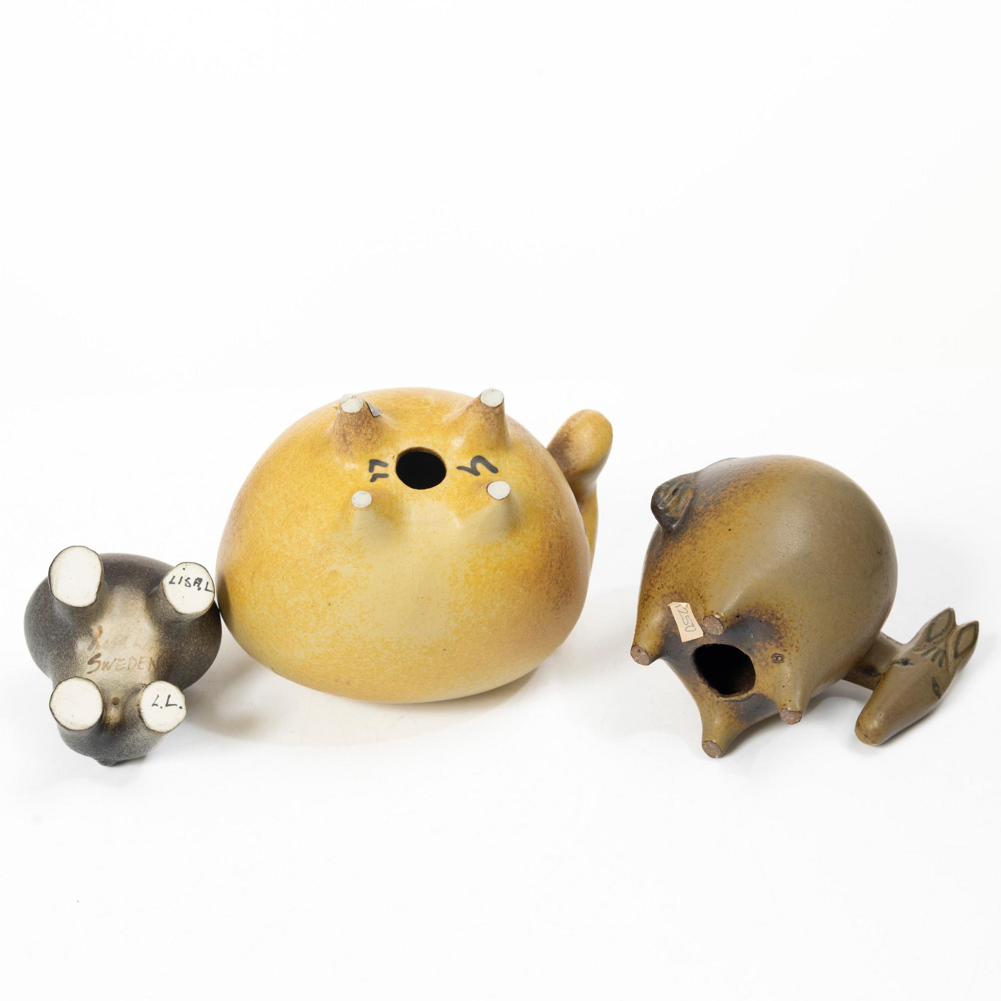 Lisa Larson, Three figurines, Gustavsberg.