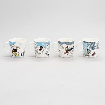 Muminmuggar, 8 st, porslin, Moomin Characters, Arabia.