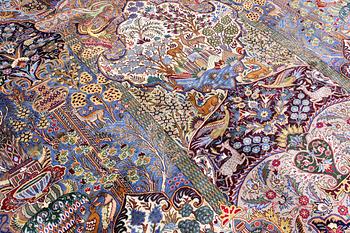 Matto, Figural Kashmar, ca 360 x 260 cm.
