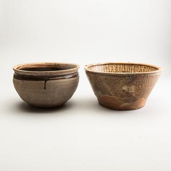 Two large jars, South East Asian, 14th/17th Century.