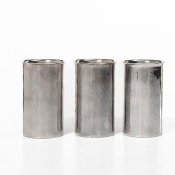 Olle Ohlsson, Three sterling silver beakers, Olle Ohlsson Silversmide, Stockholm 1979.