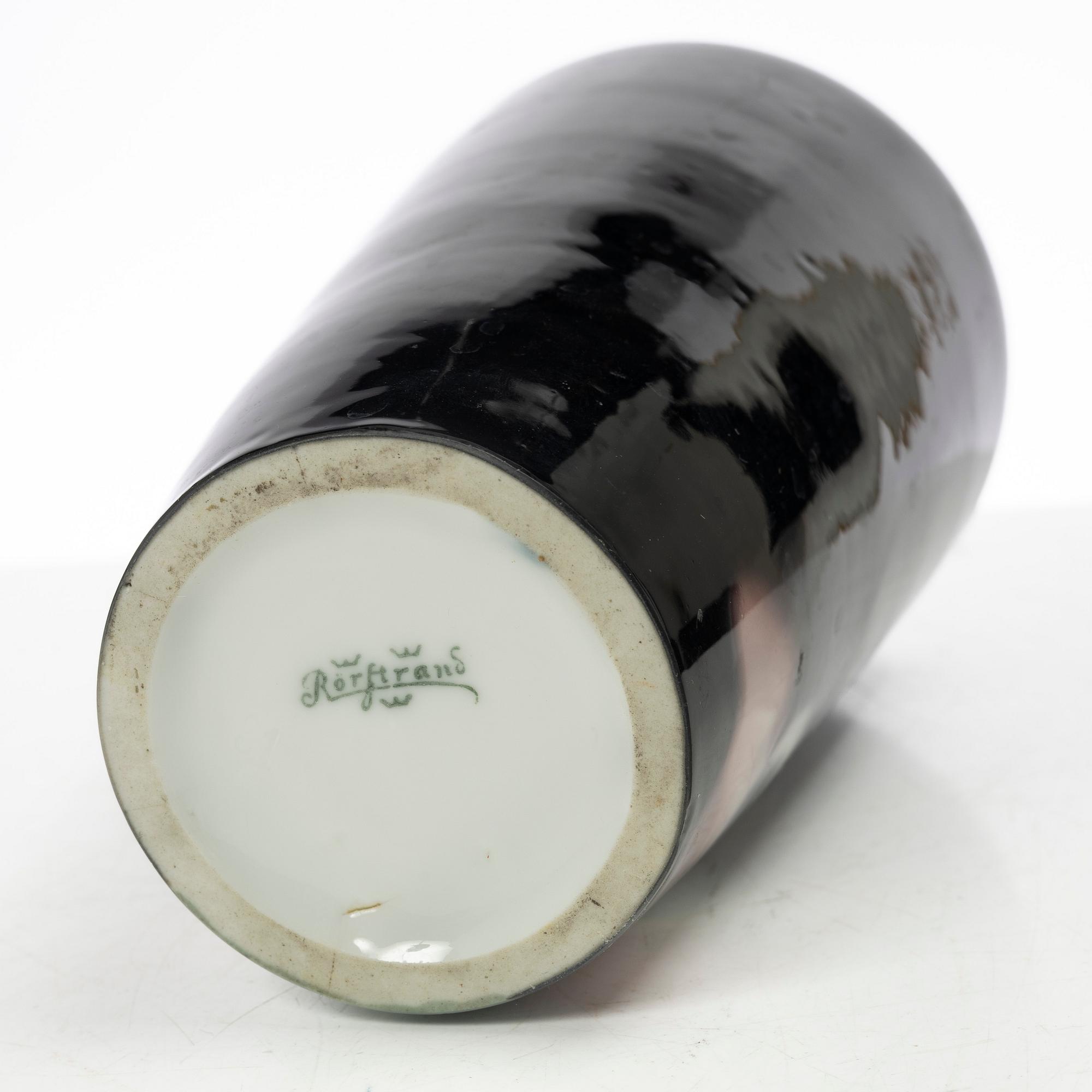 A porcelain "Rörstrand-Noir" vase, Rörstrand Sweden, 1930s.