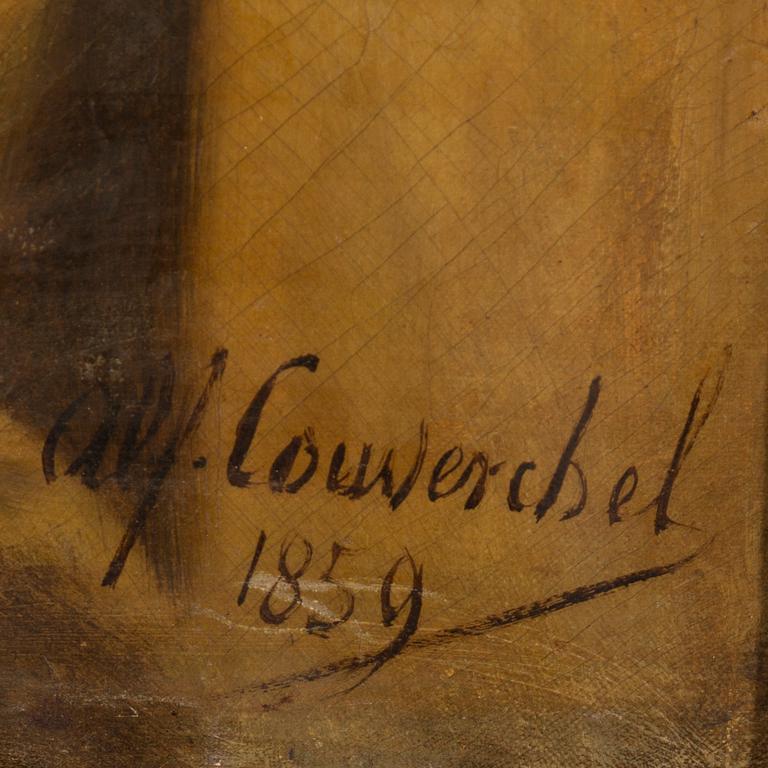 Alfred Couverchel, olja på duk, signerad och daterad 1859.