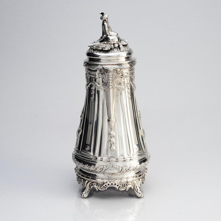 A Rococo silver coffee pot, by Henrik Christoffer Klint, possibly in collaboration with Christian Precht,Stockholm 1770.