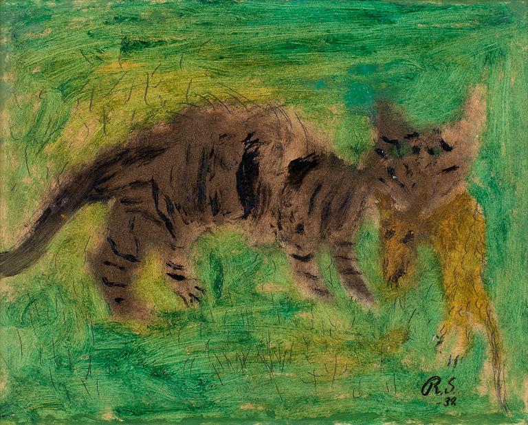 Ragnar Sandberg, "Katt som fångar råtta" (Cat catches a rat).
