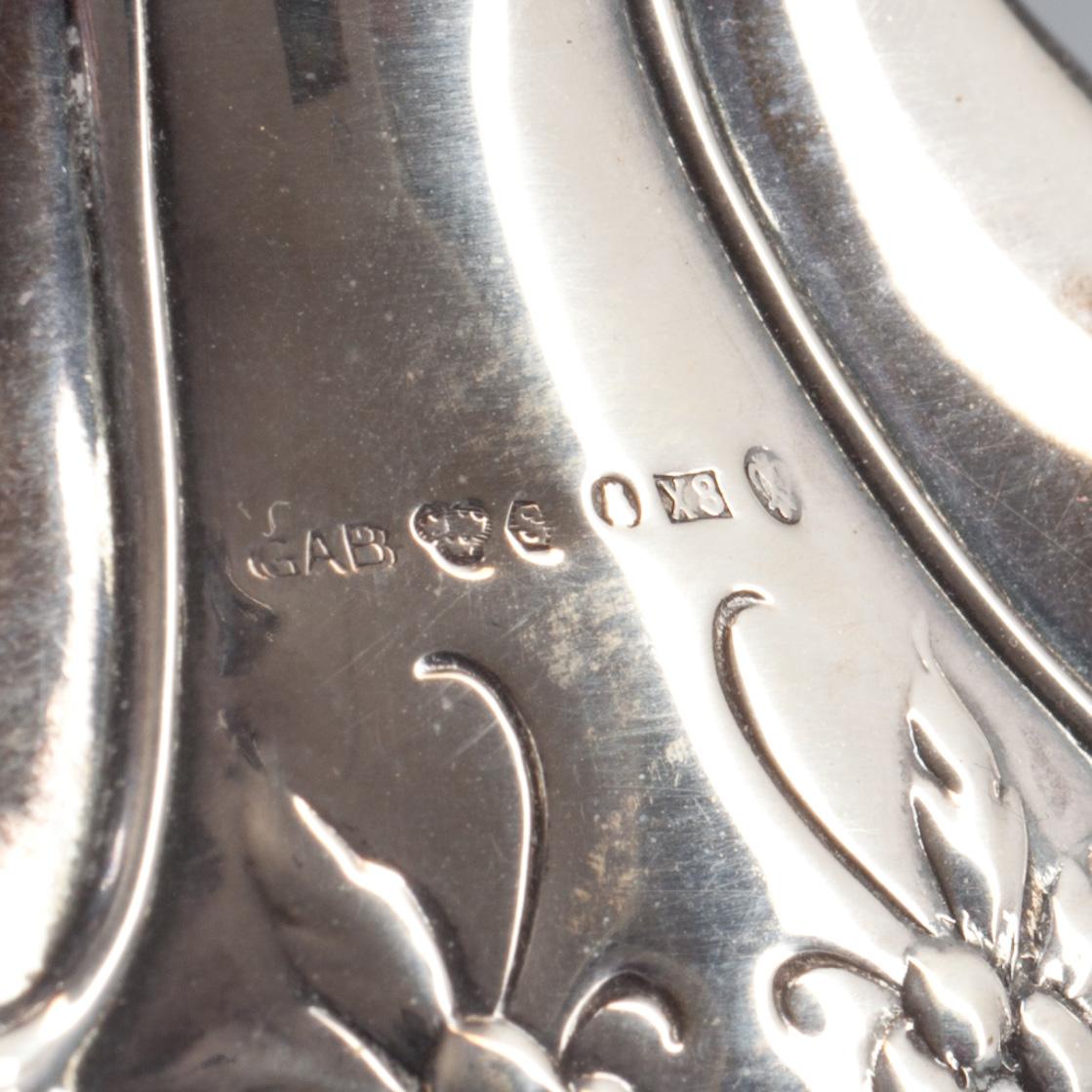LJUSSTAKAR, ett par. Silver, barockstil G.A.B. 1948-49.