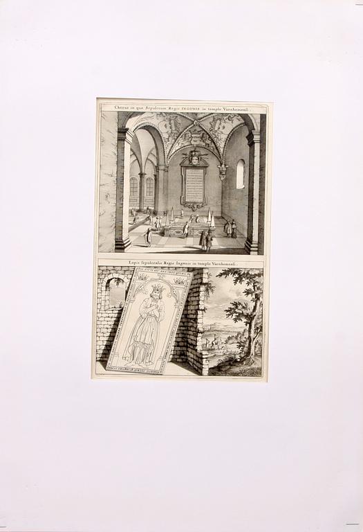 KOPPARSTICK, 5 st, 16/1700-tal, ur Suecia Antiqua, bl a E. Reitz, H. Padtbrugge.