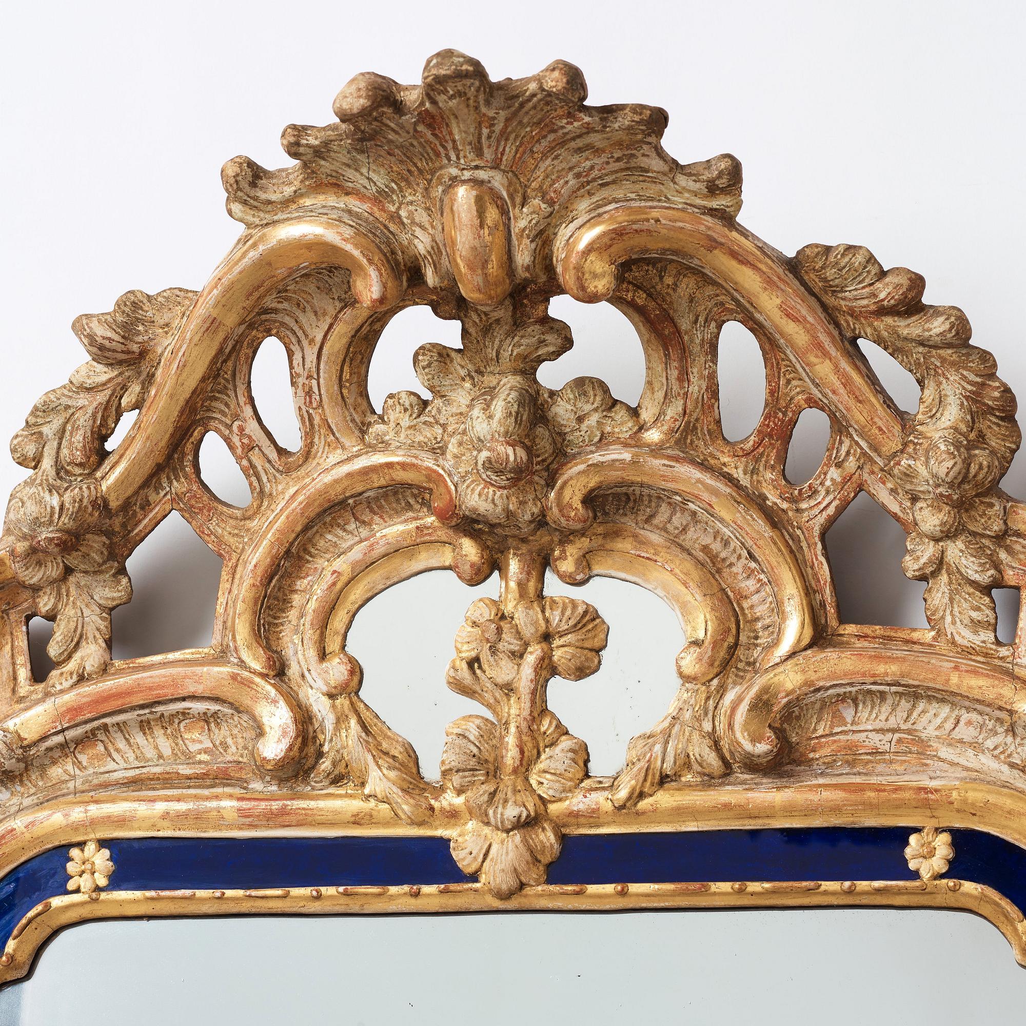 SPEGELLAMPETT, för två ljus, av Johan Åkerblad 1769 (mästare i Stockholm 1758-1799), rokoko.