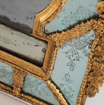 A late Baroque mirror overpiece from the workshop of Burchardt Precht (Master 1674-1738), early 18th century.