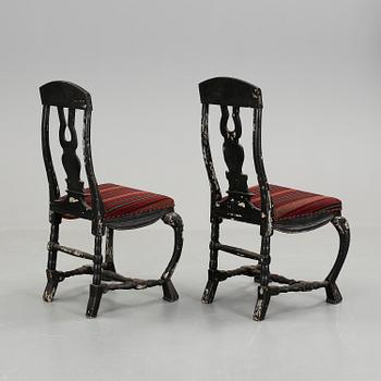 STOLAR, ett par, barockstil, 1800-tal.