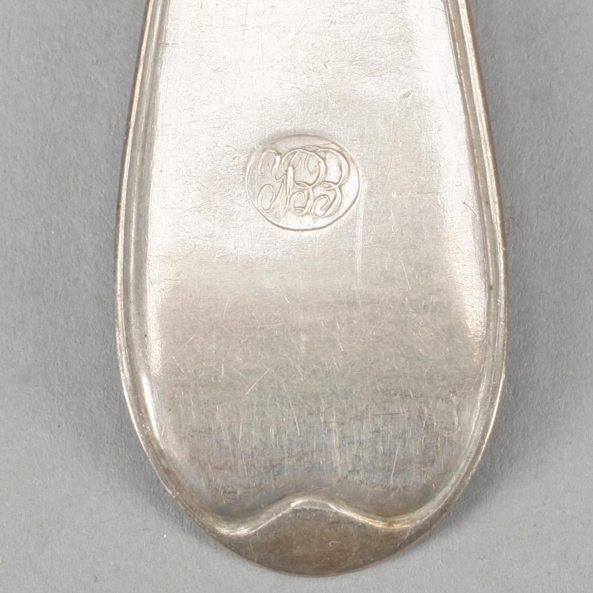 GAFFLAR, 7 stycken, silver, Stephan Westerstråhle Stockholm 1811. Total vikt ca 510 gram.