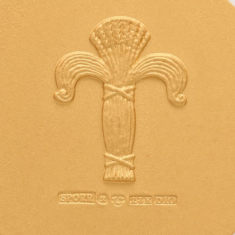 Medalj 23K (24K) guld Sporrong 1978.