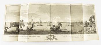The rare Makhaev wall map of St. Petersburg, with other views and maps, 1753, 1741 and 1739.
