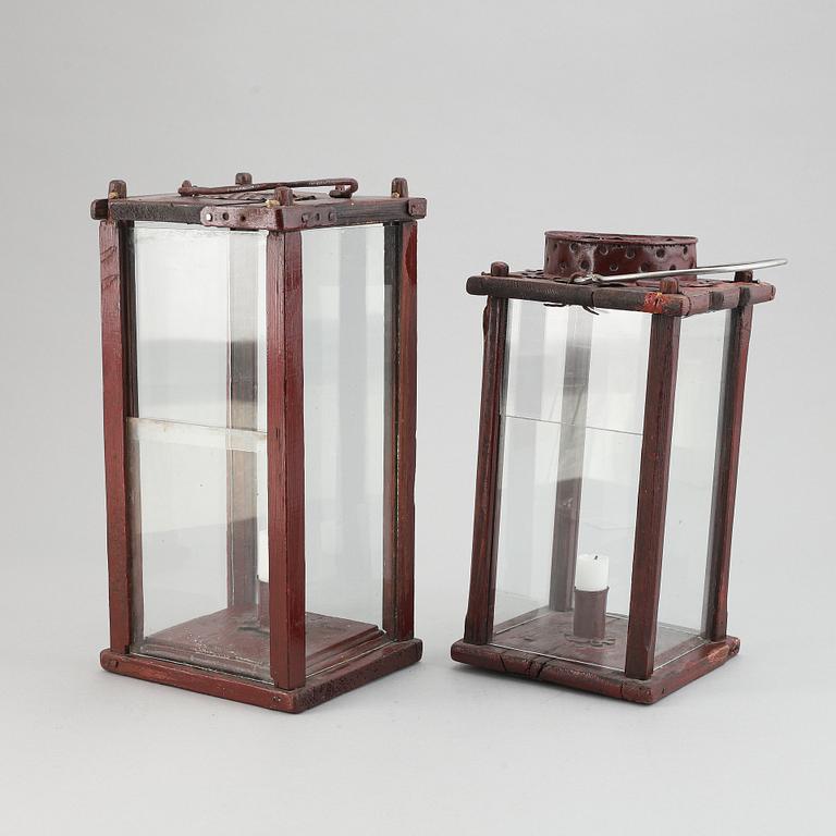 Two painted 19th Century lanterns.