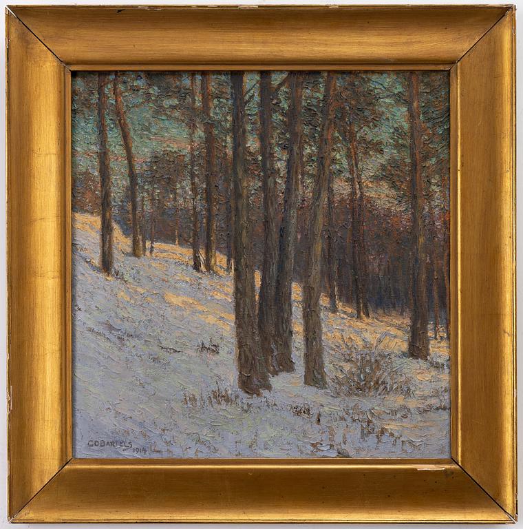 Carl Olof Bartels, Winter landscape in twilight.