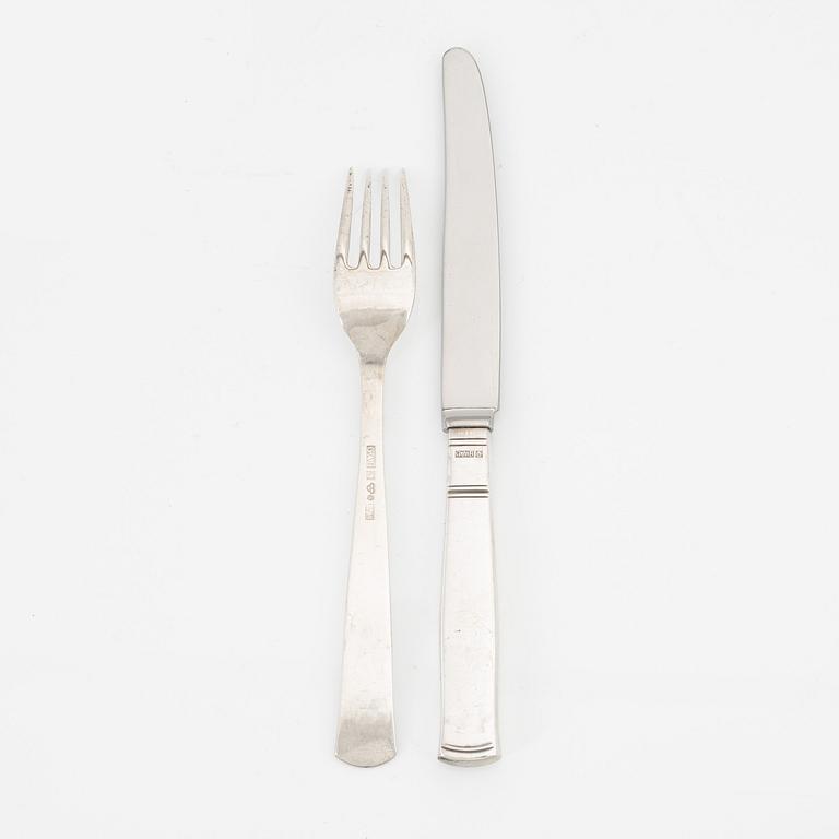 A Swedish 20th century set of 52 pcs of silver cutlery "Rosenholm" mark of J Ängman/GAB Stockholm 1960s ,