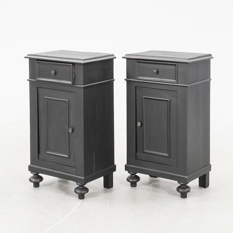 Pair of bedside tables, circa 1900.