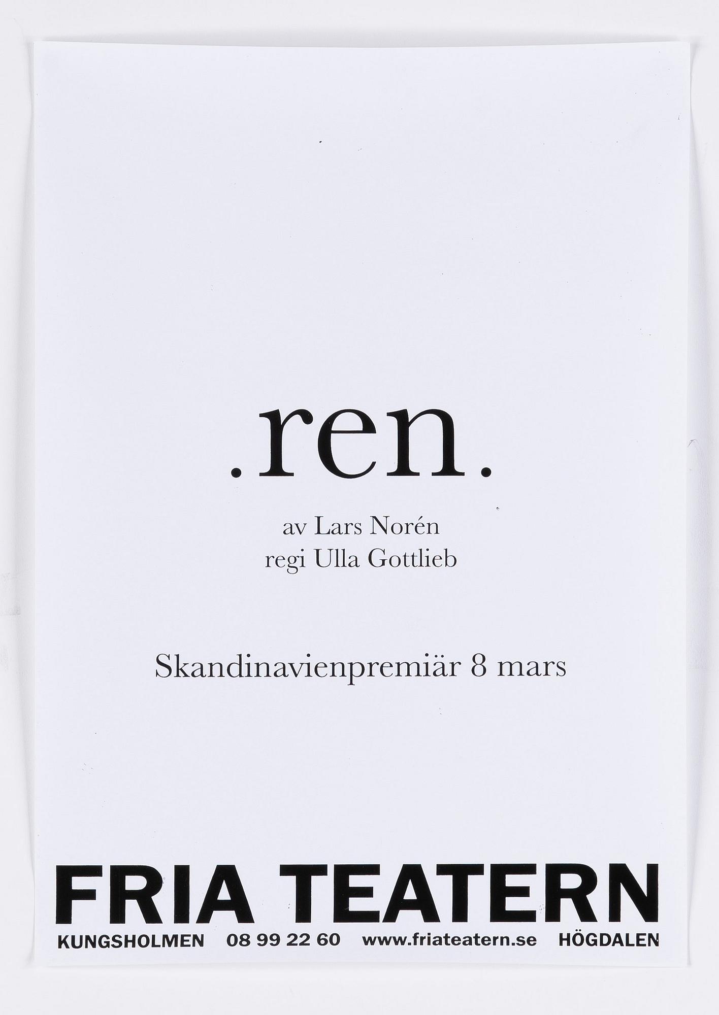Theater posters, 3 pcs, Lars Norén.