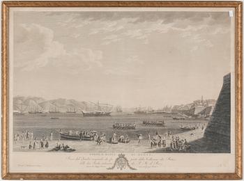 KOPPARSTICK, 3 st, efter Hackert, 1800-tal.
