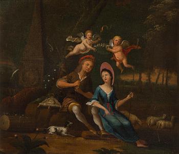 Willem van Mieris, his follower, The Lovers.