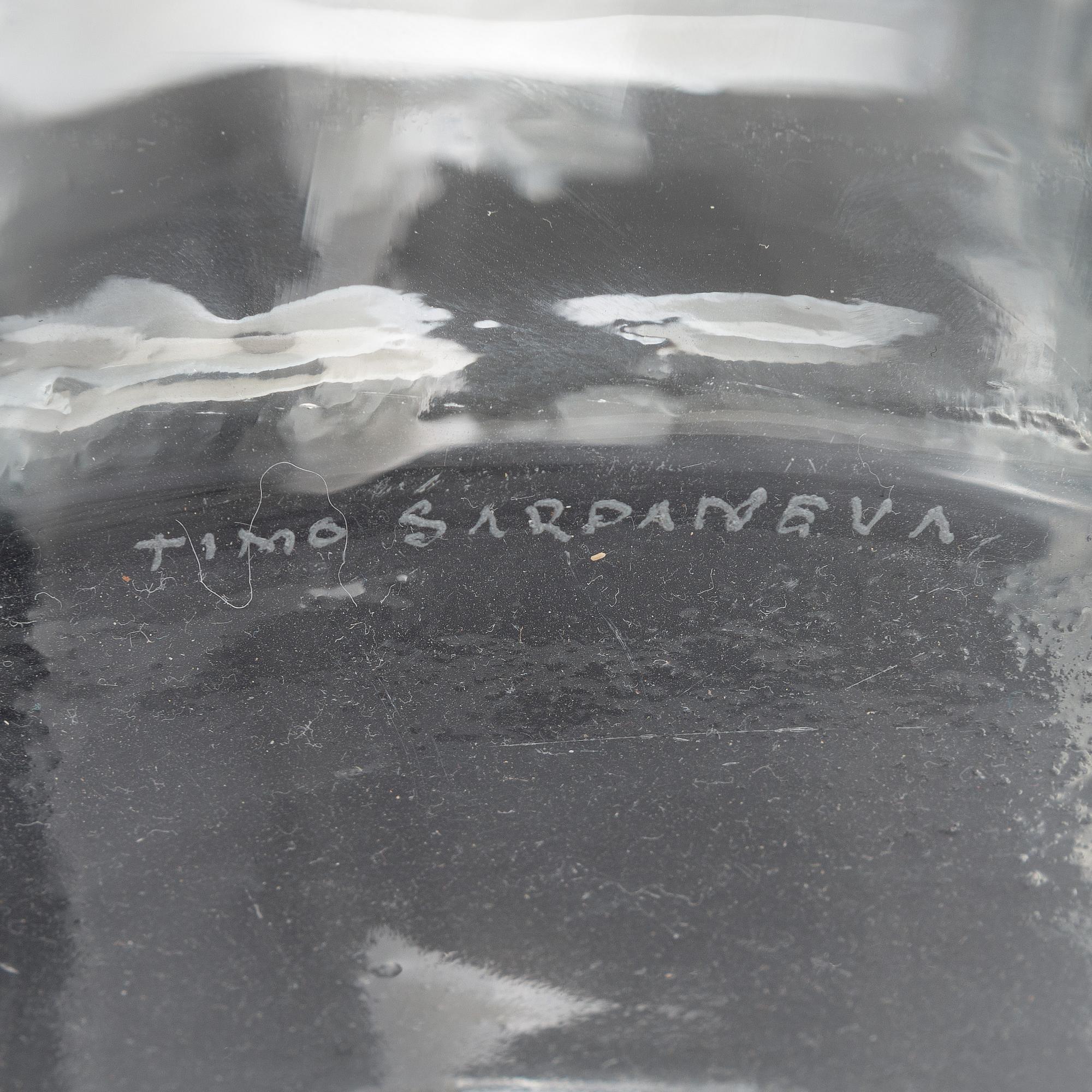 Timo Sarpaneva, a 1960's art glass object, signed Timo Sarpaneva.