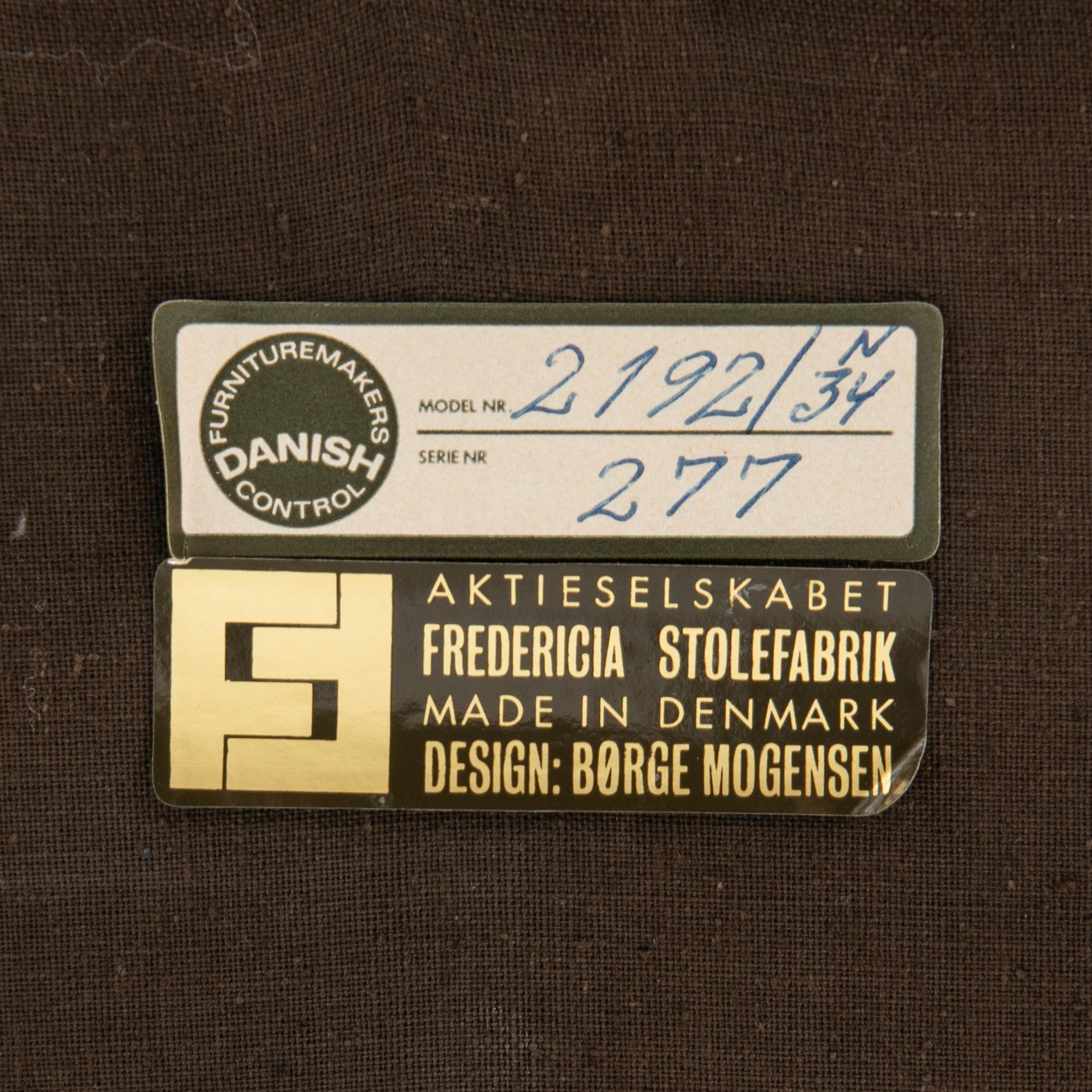 Børge Mogensen, soffa, "Coupé / 2192", Fredericia Stolefabrik, Danmark.