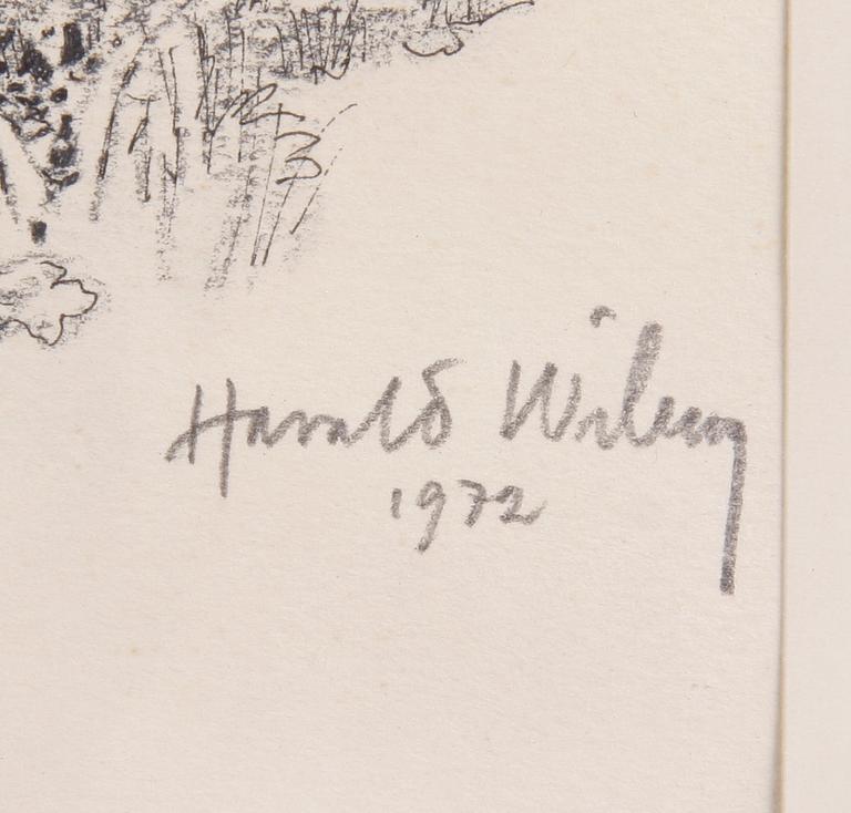 WIBERG, HARALD. Tusch och blyerts. Sign o dat 1972.