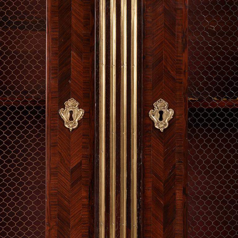 A Louis XV rosewood parquetry bibliotheque, mid 18th century.