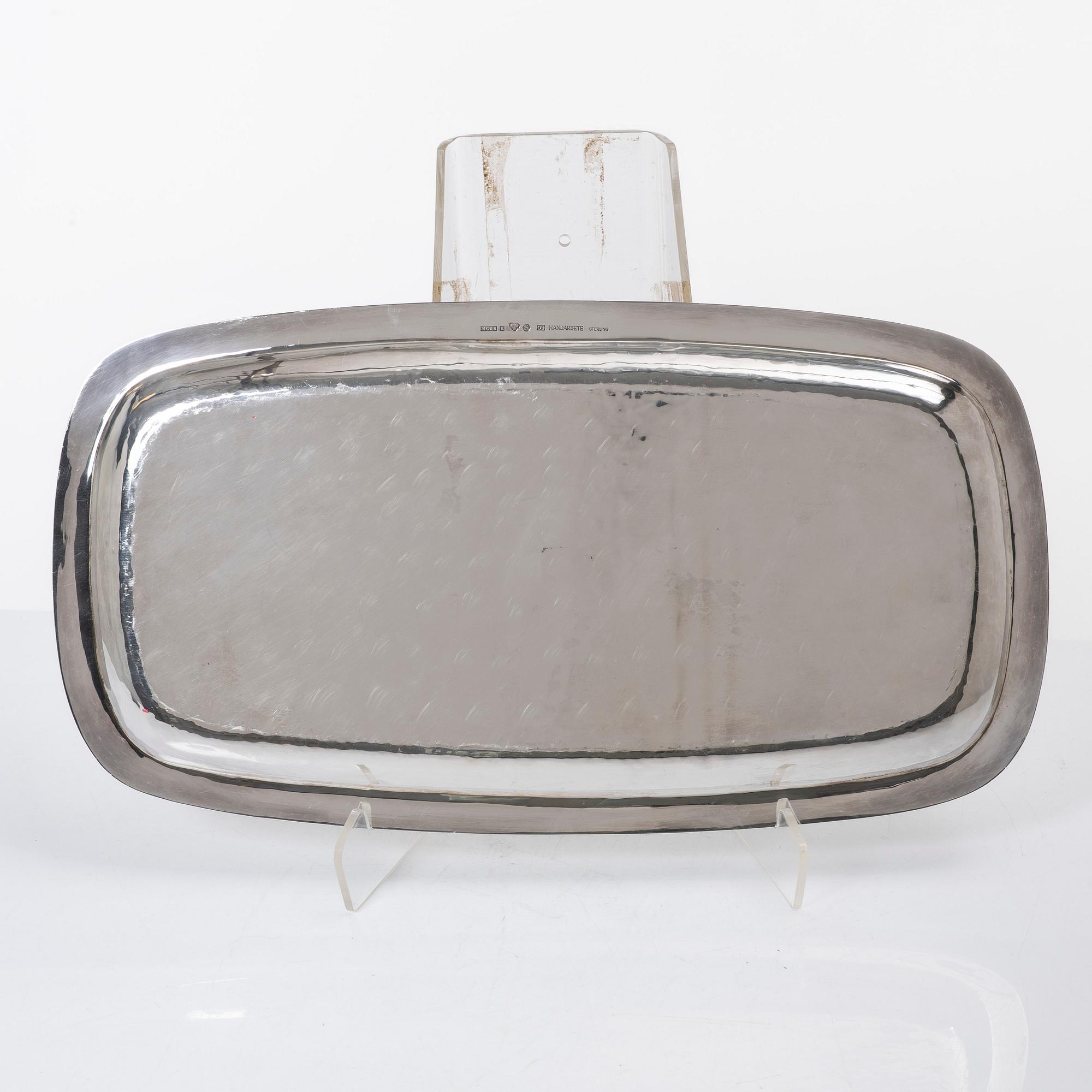 A Swedish sterling silver tray, mark of Company MGAB, Uppsala 1964.