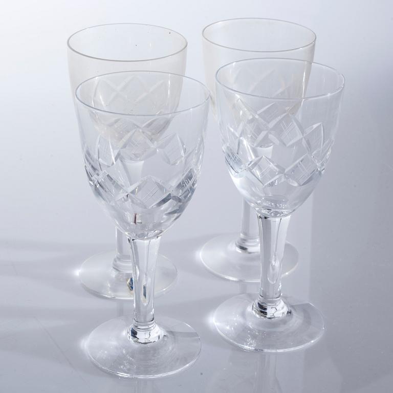 Seventeen wine glasses from Kosta, 20th century.