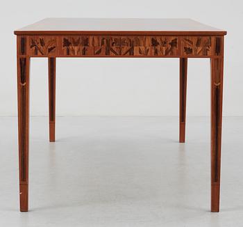 A Carl Malmsten desk with inlays, 'Ståndare'.