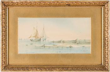 OKÄND KONSTNÄR. Akvarell. Bär signatur Markes. 1800/1900-tal.