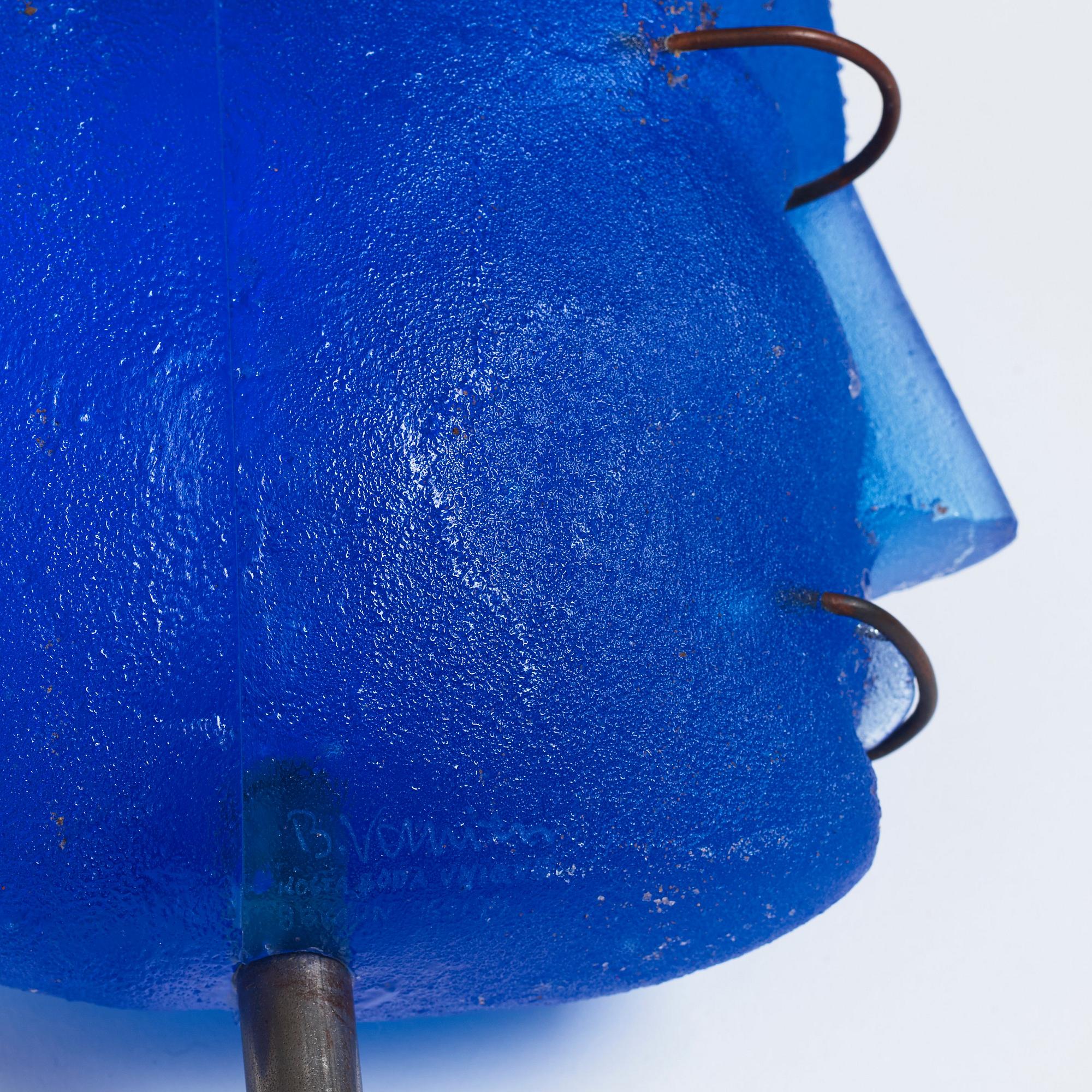 Bertil Vallien, a sand casted 'Head' glass sculpture, Kosta Boda, Sweden ca 1996.
