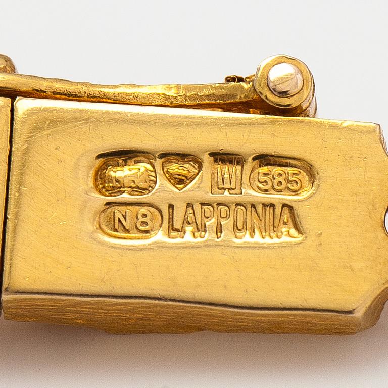 Björn Weckström, Armband "Tenochtitlan", 14K guld. Lapponia 1990.
