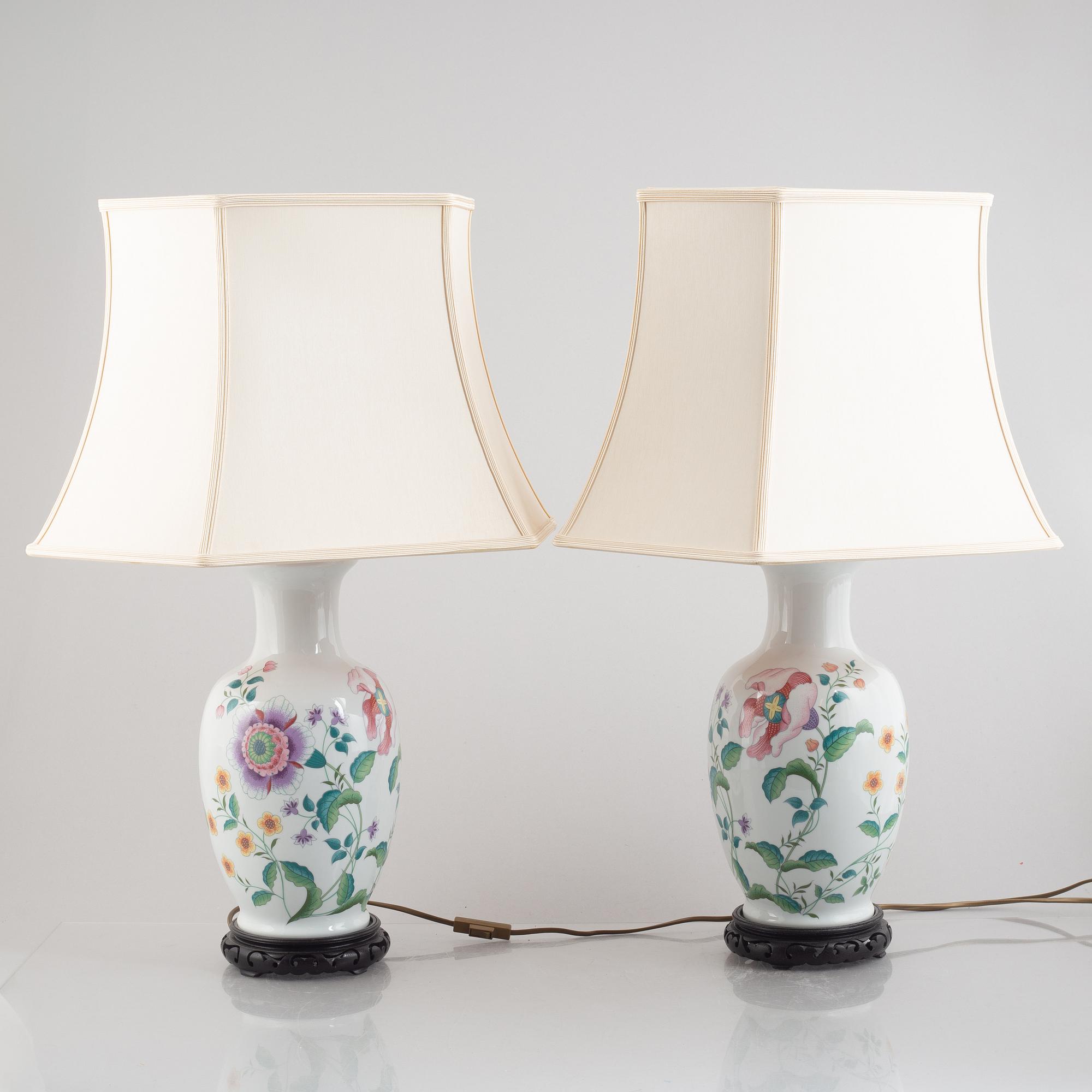 A pair of table lamps, end of the 20th century.