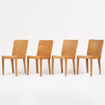 Swedish Modern, a set of four chairs, 1930s.
