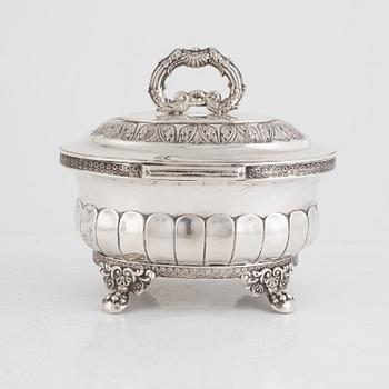 A Swedish Silver Sugar Box, mark of Gustaf Folcker, Stockholm 1841.