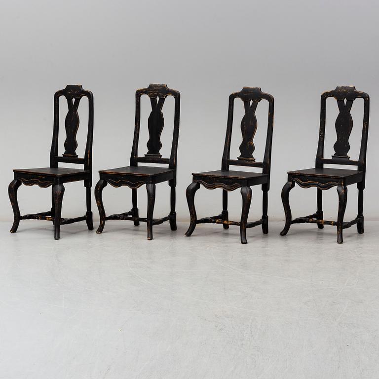 4 chairs, circa 1900.