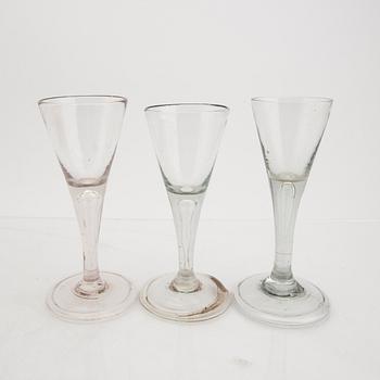 A set of six wine glass later part of the 18th century.