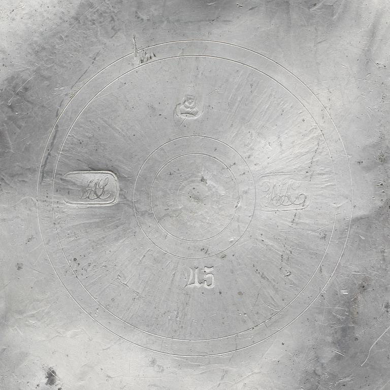 TEKANNA, tenn, Nils Abraham Santesson, Stockholm 1874.