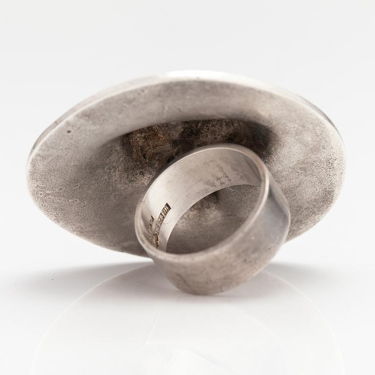 Björn Weckström, A stelring silver ring "Near the eruption". Lapponia 1969.