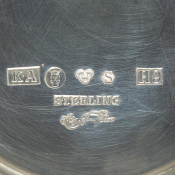 A three-piece silver coffee service by Helge Lindgren for K. Andersson, Stockholm, 1958.