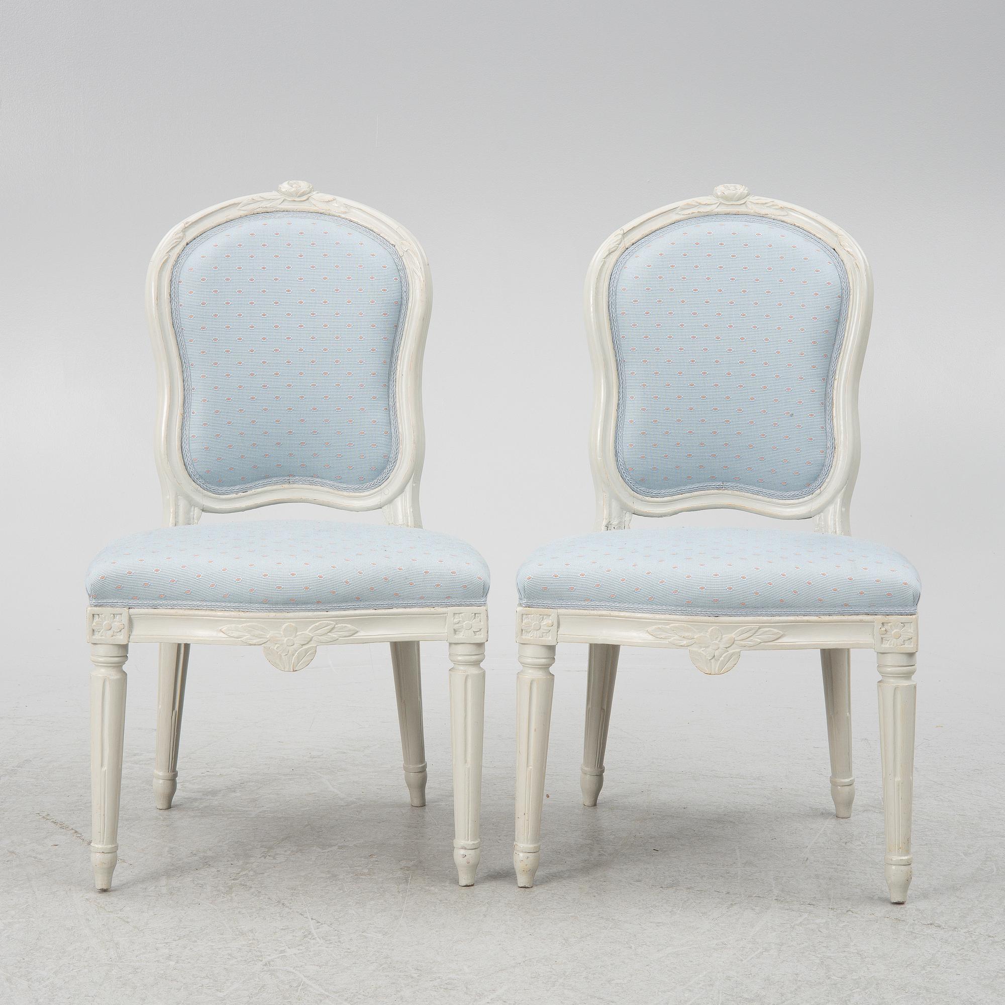 Stolar, ett par, gustavianska, 1700-talets andra hälft.