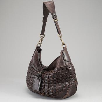 MULBERRY, a brown leather hobo bag.